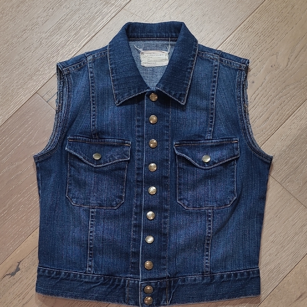 EUC Current/Elliot Jean Vest Women's sz XS/S The Sleeveless Button Up Denim Vest